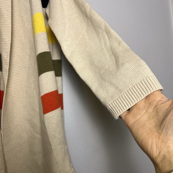 Talbots Womens Lambswool Blend Open Front Cardigan Colorblock Petite Sz L - Picture 7 of 12